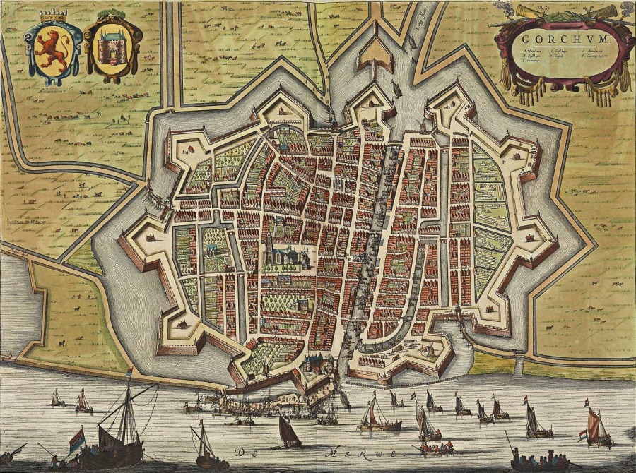 Kaart Gorinchem door Joan Blaeu (1652), collectie Koninklijke Bibliotheek Den Haag