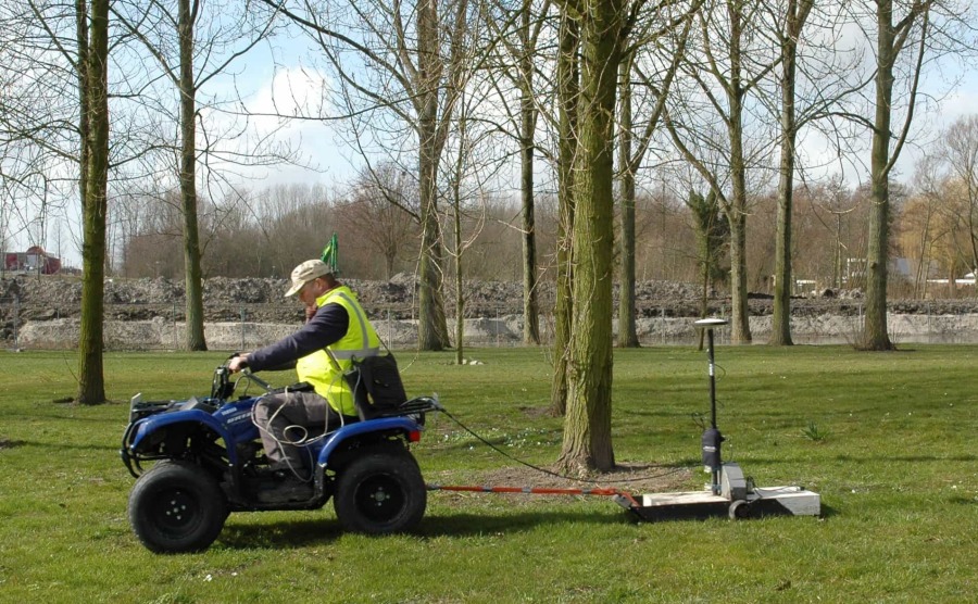 Voorbeeld non-destructief onderzoek met behulp van een grondradar