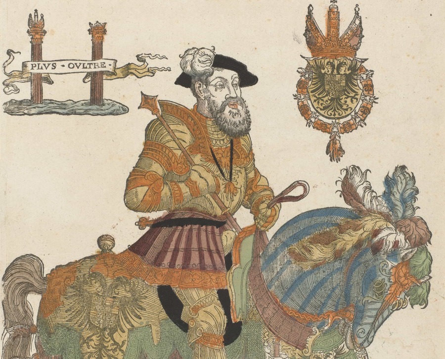Collectie Rijksmuseum Amsterdam Portret van Karel V te paard, Cornelis Anthonisz. (manier van), 1555 - 1558