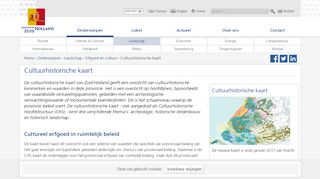 Homepage Cultuurhistorische kaart van Zuid-Holland